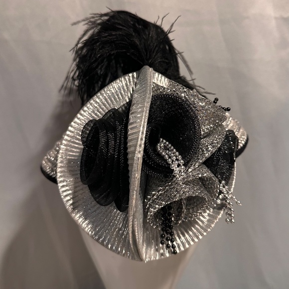 Vintage 80s Black and Silver Women's Wool Hat Made in USA - Picture 10 of 11